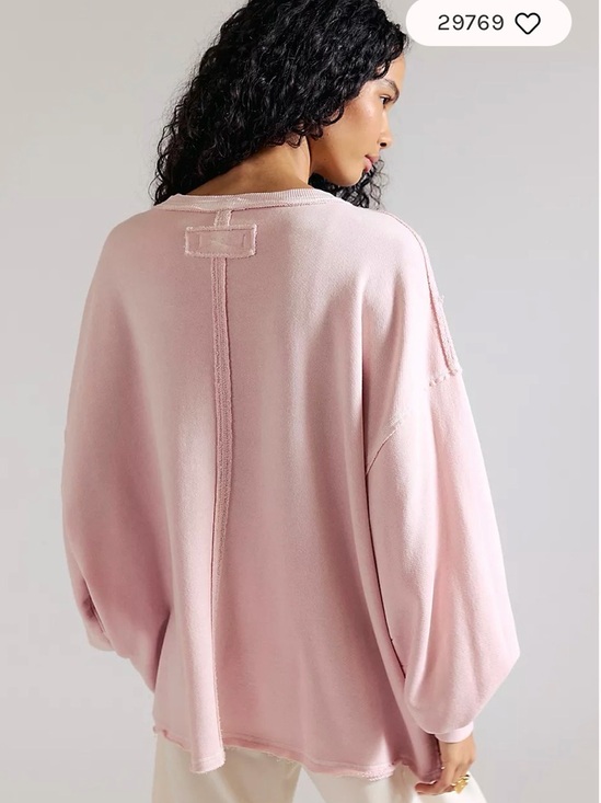 NWOT Free People We The Free Venice V-Neck Sweatshirt in Lilac Bloom Size Large - Picture 4 of 4